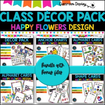 MASSIVE DECOR BUNDLE I Classroom Labels + Signs Pack |HAPPY FLOWERS