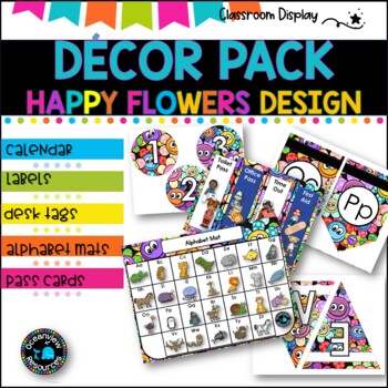 MASSIVE DECOR BUNDLE I Classroom Labels + Signs Pack |HAPPY FLOWERS