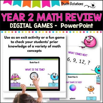 YEAR 2 MATH REVIEW l PowerPoint Game l IWB