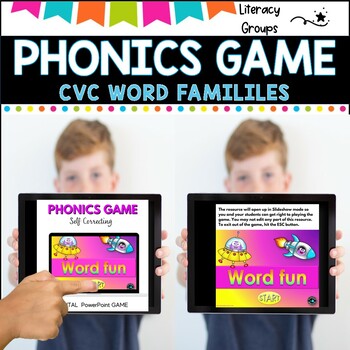 PHONICS GAME l CVC word families l PowerPoint Game and worksheets