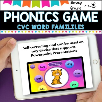 PHONICS GAME l CVC word families l PowerPoint Game and worksheets