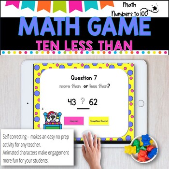 NO PREP MATH GAME l GREATER AND LESS THAN- numbers to 100 l POWERPOINT GAME