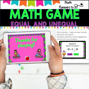 NO PREP MATH GAME l EQUAL AND UNEQUAL numbers to 20 l POWERPOINT GAME