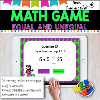 NO PREP MATH GAME l EQUAL AND UNEQUAL numbers to 20 l POWERPOINT GAME