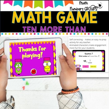 NO PREP MATH GAME l TEN MORE THAN numbers to 20 l POWERPOINT GAME