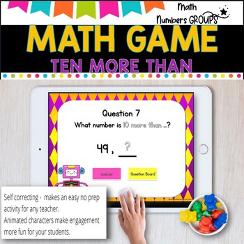 NO PREP MATH GAME l TEN MORE THAN numbers to 20 l POWERPOINT GAME