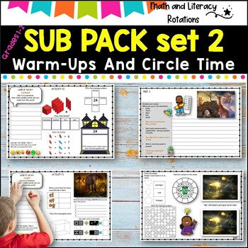 Emergency SUB PACK/PLANS NO PREP December -Literacy and Number -Grades 1-2 SET 3