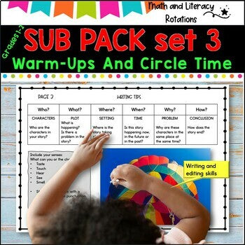 Emergency SUB PACKS/PLANS No Prep  Numeracy and literacy groups Grades 1-2