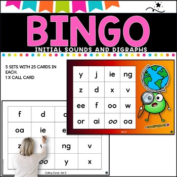 Bingo Cards- Complete set for initial sounds and Digraphs-