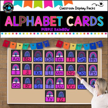 ALPHABET CARDS- Purple Rainbow Design