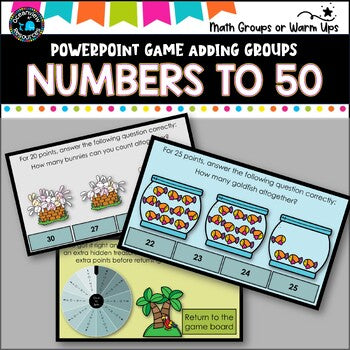 Digital Game l Counting groups of numbers up to 50- a jeopardy style game