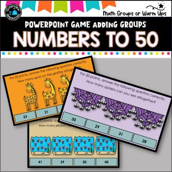 Digital Game l Counting groups of numbers up to 50- a jeopardy style game