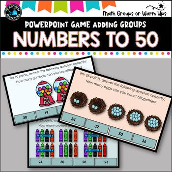 Digital Game l Counting groups of numbers up to 50- a jeopardy style game