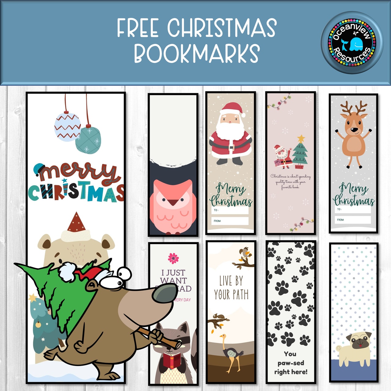 FREE CHRISTMAS BOOKMARKS