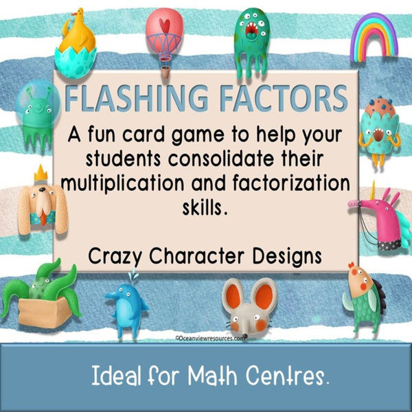 Factors Game (Fun factorisation with crazy characters card game) - Oceanview Education and Teaching Supplies 