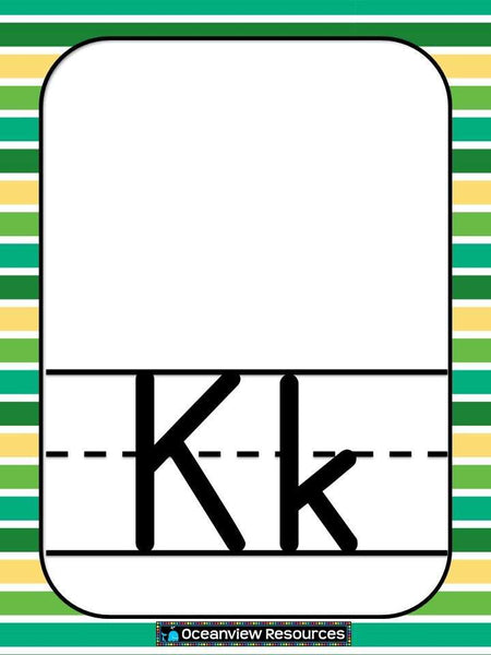 Alphabet Posters -  GREEN CANDY STRIPE