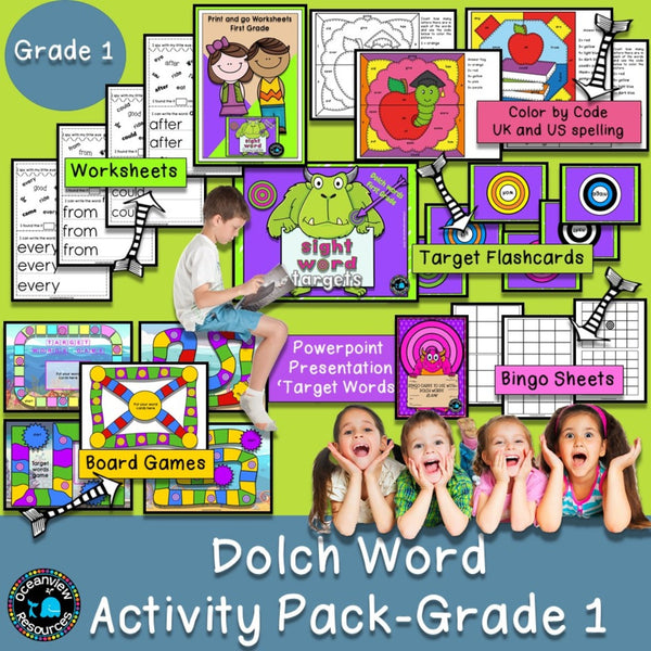 Dolch word Activity Pack-Grade 1 - Oceanview Education and Teaching Supplies 