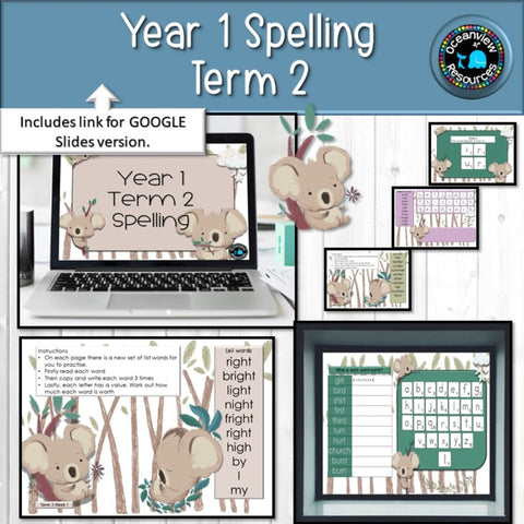 Year 1 Term 2 Spelling- Suitable for Distance Learning - Copy - Oceanview Education and Teaching Supplies 