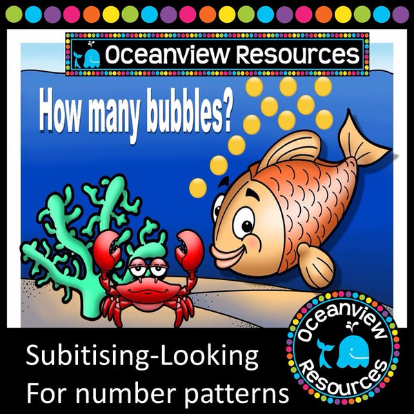 Subitising l Dot pattern recognition l Sea themed l How many bubbles?